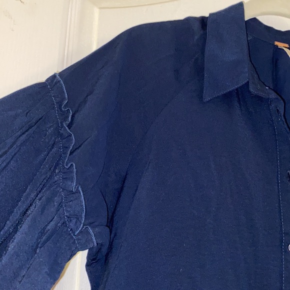 Navy Free People Tunic with Pockets - Picture 2 of 5